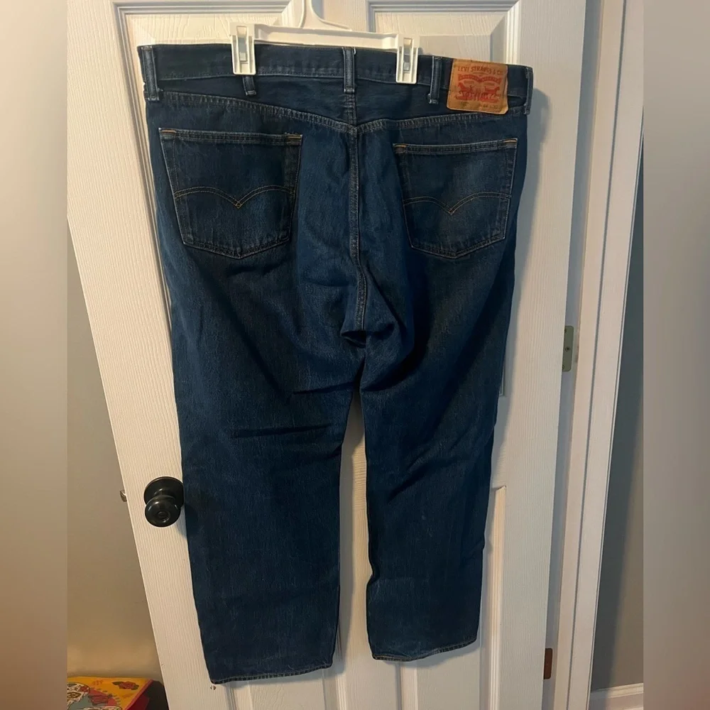Men's 501 Levi Blue Jeans with button fly 44x32